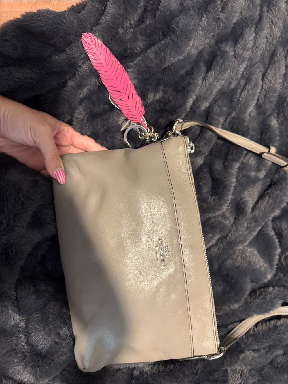 Coach crossbody with Coach keychain